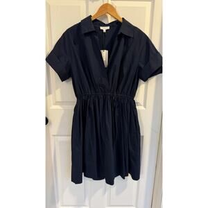 A Loves A Navy Cotton Shirt Dress A-Line Womens Size Medium NWT